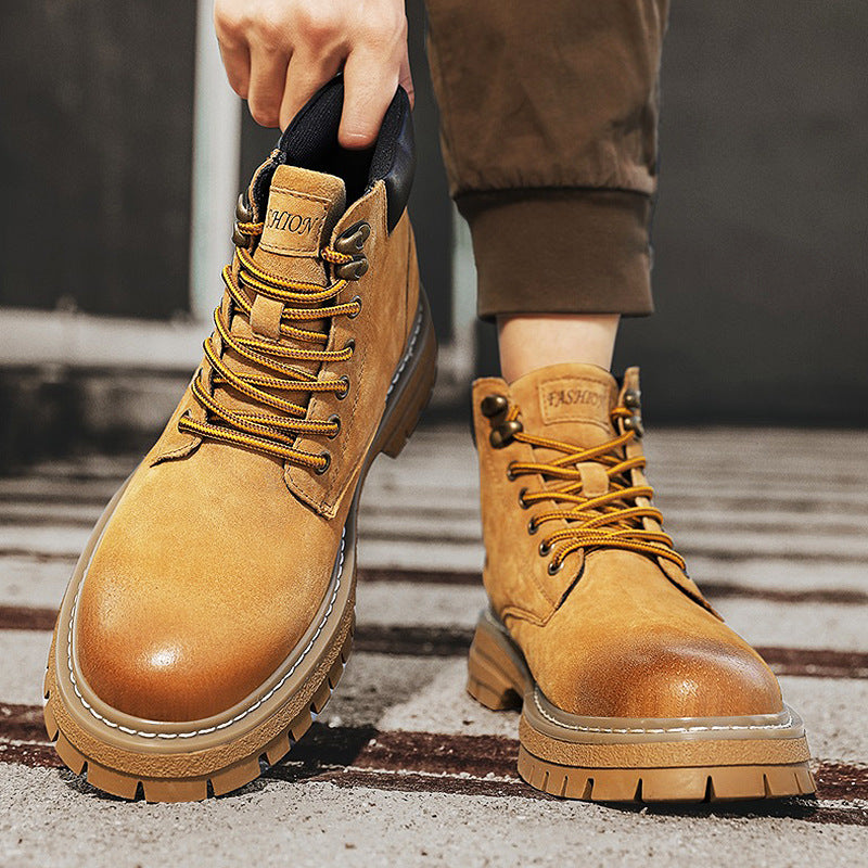 Men's Spring Oversized Martin Worker Widened Trendy Boots