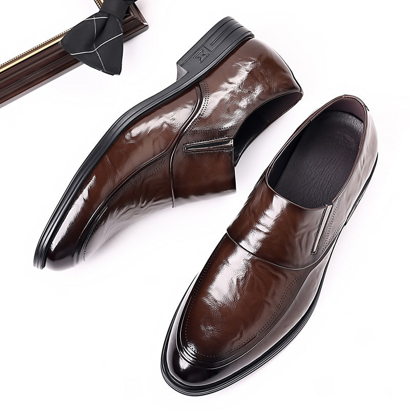 Men's Formal Korean Fashion Slip-on Wedding Leather Shoes