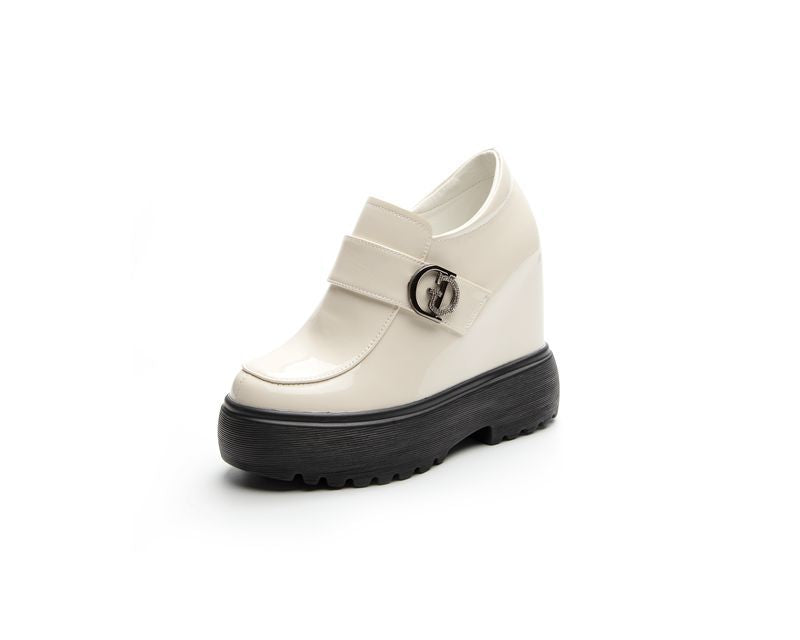 Women's Height Increasing Insole Muffin Platform British Loafers