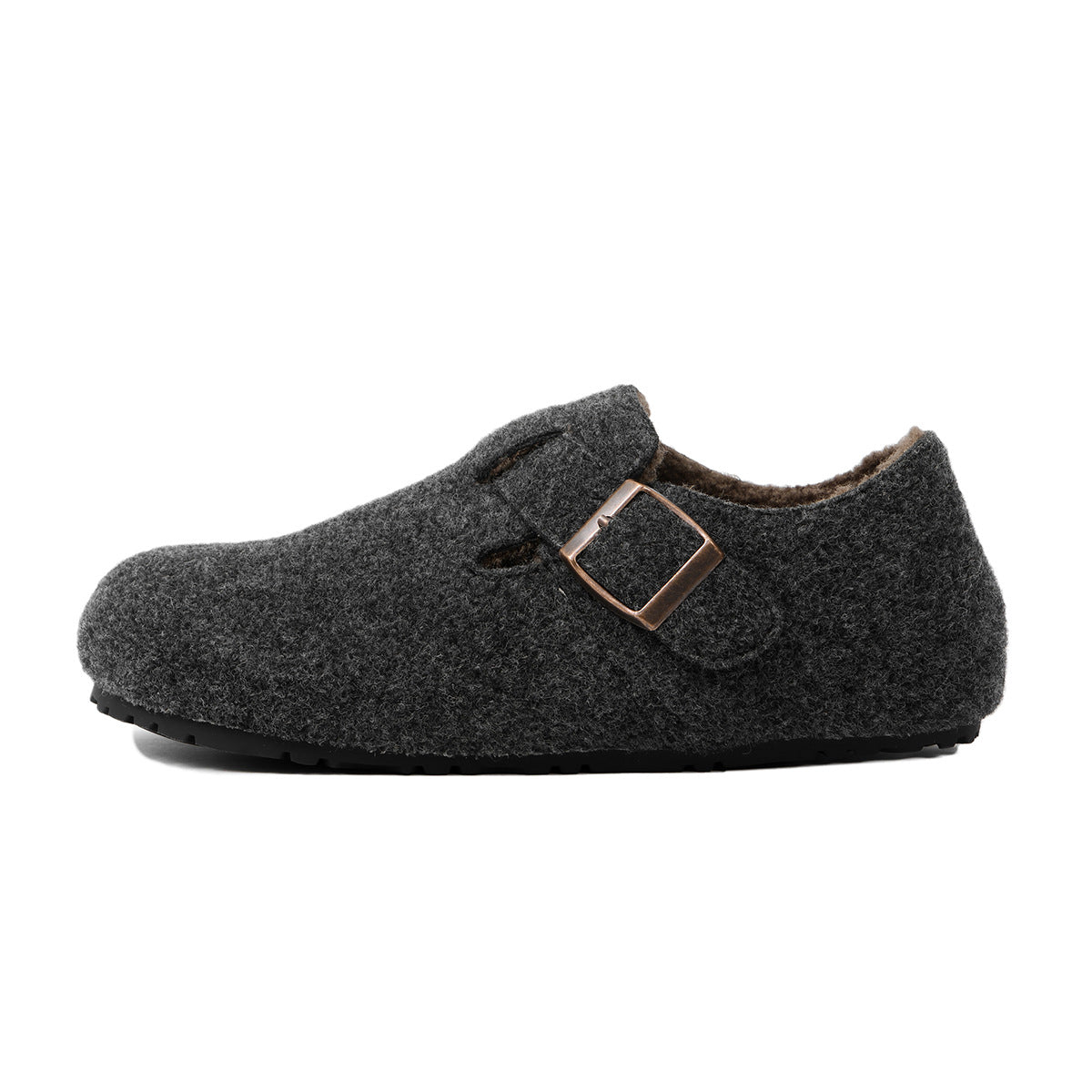 Women's Belt Buckle Round Toe Flat Korean Style Vintage Women's Shoes