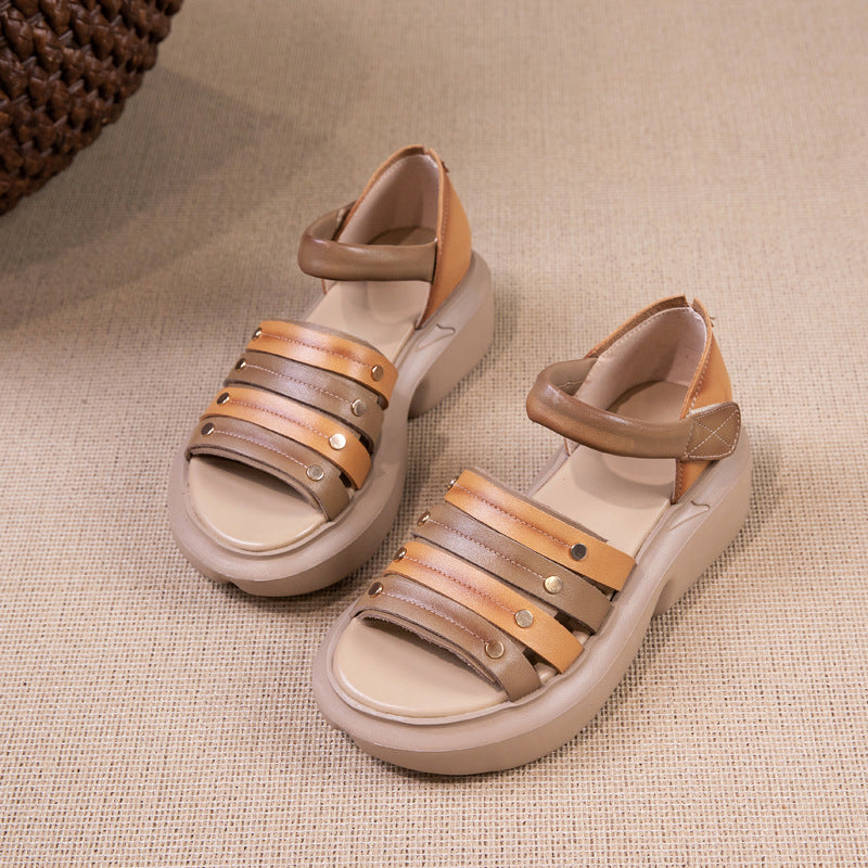Women's First Layer Cowhide Summer Genuine Retro Sandals