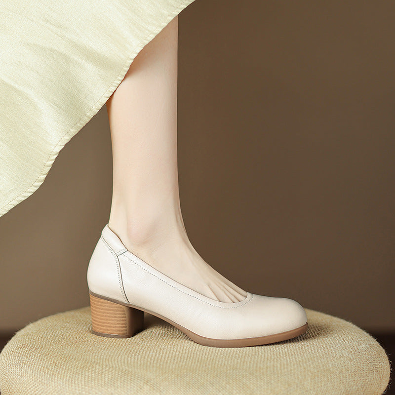 Women's & Men's Commuter Shallow Mouth Milky White Soft Women's Shoes