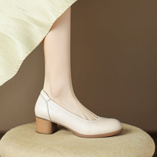 Women's & Men's Commuter Shallow Mouth Milky White Soft Women's Shoes