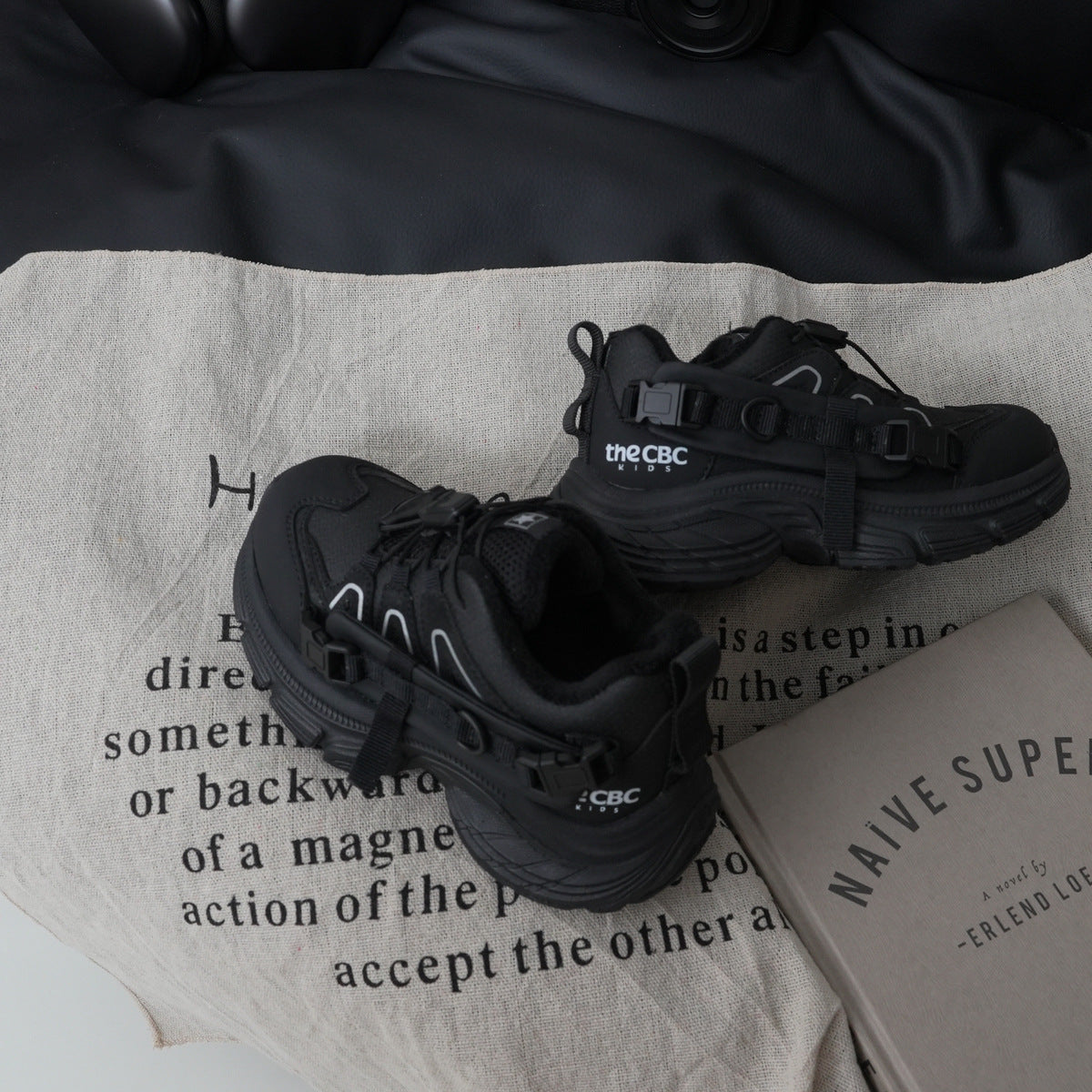 Glamorous Retro Fleece-lined Boys Outdoor Leisure Sneakers