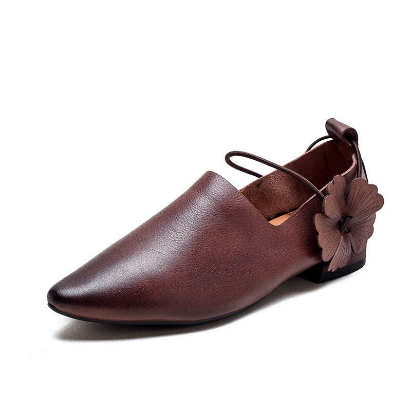 Women's & Men's Shu Autumn Vintage Flower Pointed Four Men's Shoes
