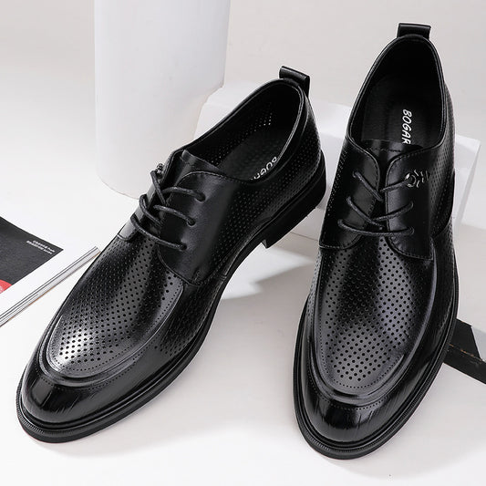 Men's Breathable Business Formal Wear Hollow Perforated Leather Shoes