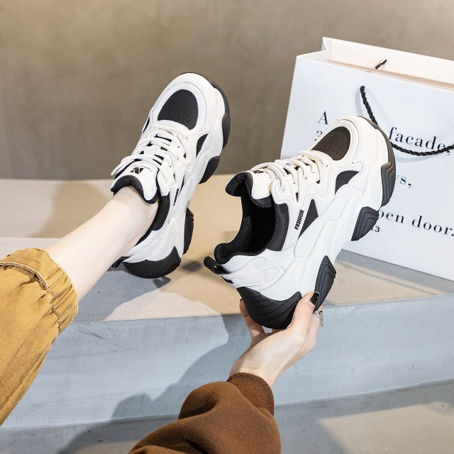 Women's Clunky Spring Platform Elevator Wild Sports Sneakers