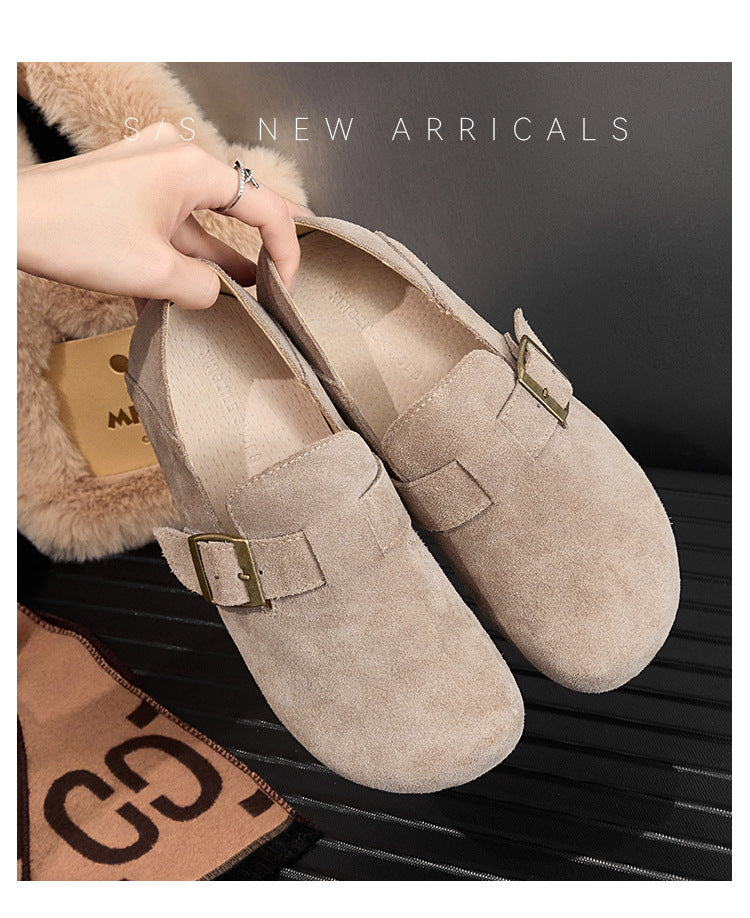 Women's Full Cowhide Retro With Two-step For Casual Shoes