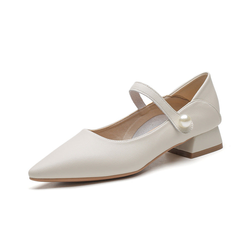 Women's Professional British Style Spring Genuine Pointed Casual Shoes