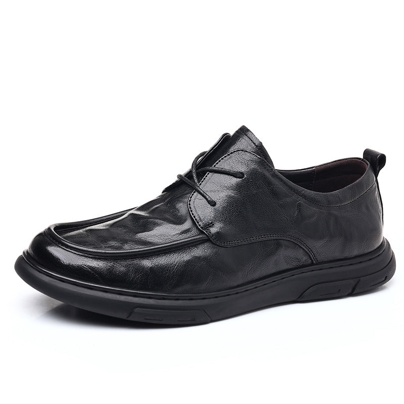Men's Made Korean Soft Breathable Section Trendy Leather Shoes