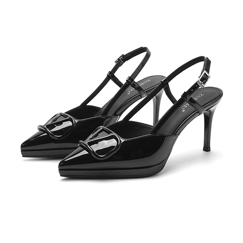 Women's Sexy Closed Toe Back Empty High V Heels