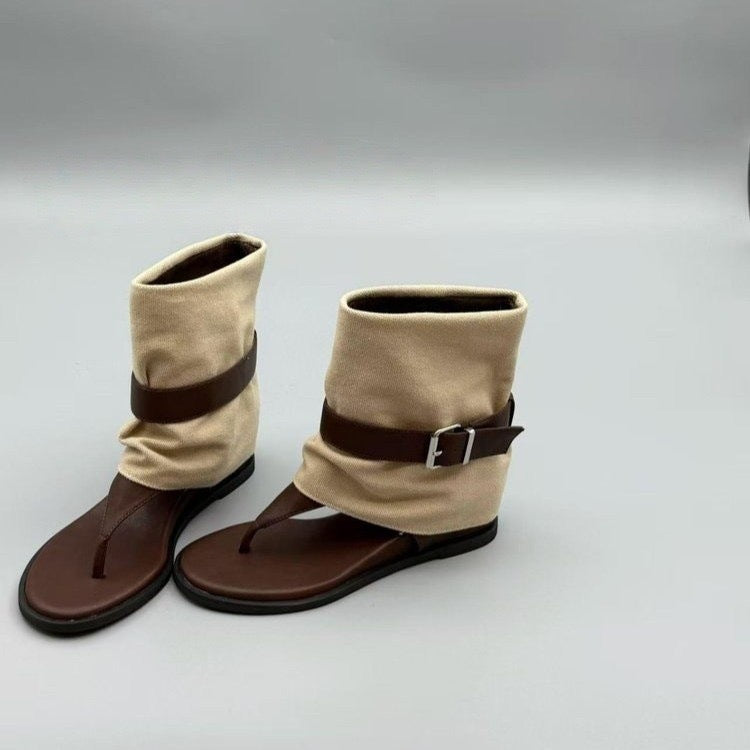 Open Toe Herringbone Inner Height Increasing Heels