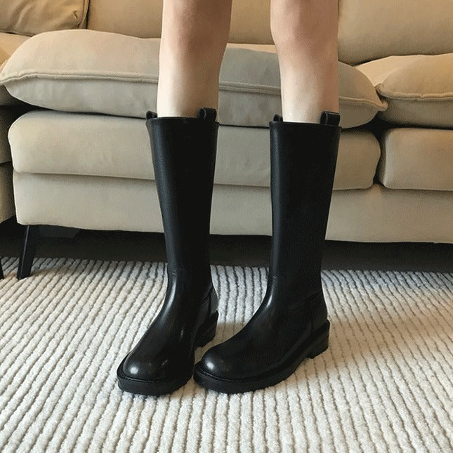 Mid Thick Wide Tube Knight High Below The Knee Boots