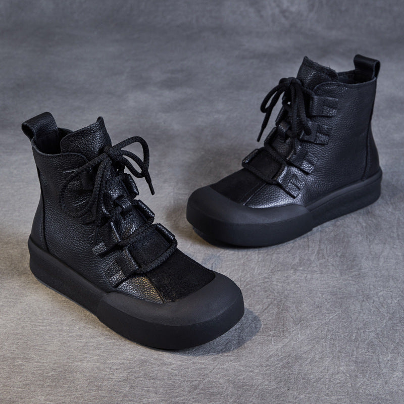 Genuine Handmade Retro Roman Thick Bottom Flat Martens Boots