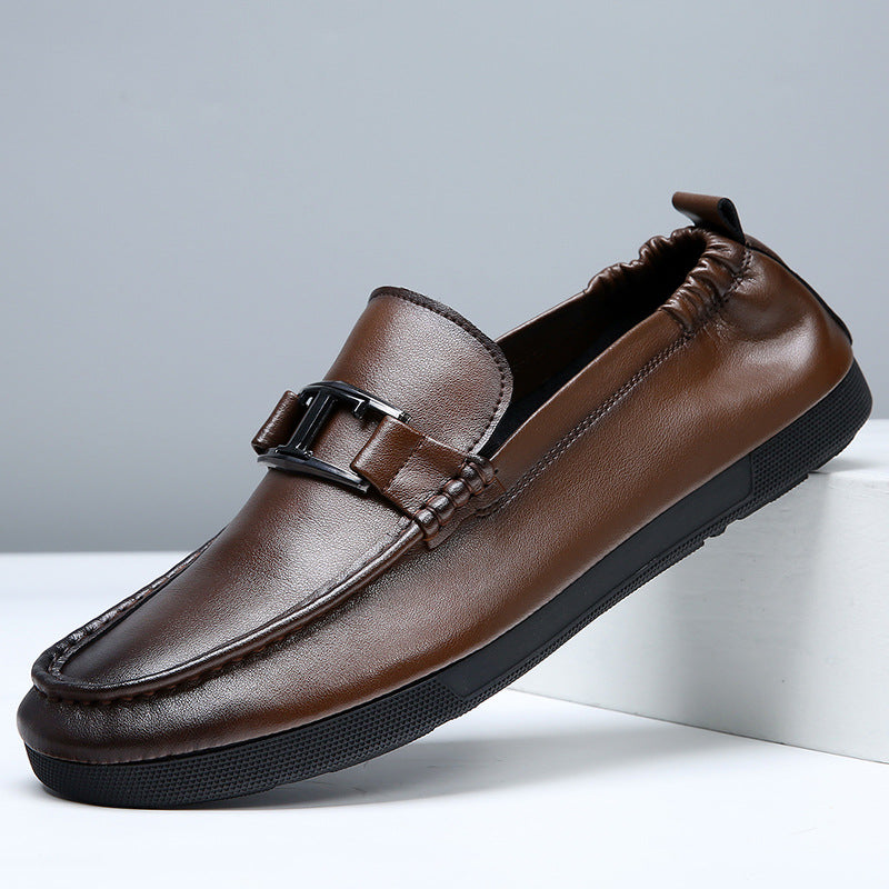 Men's Spring Fashion Business Breathable Comfortable Slip-on Leather Shoes