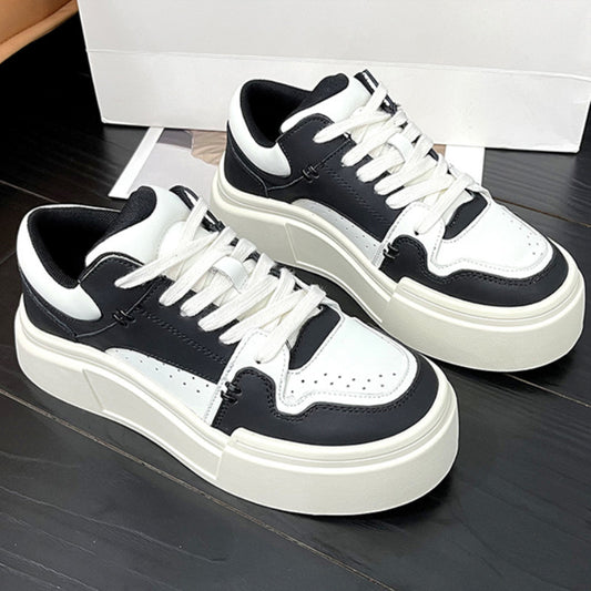 Women's Platform White Autumn Niche Contrast Color Sneakers