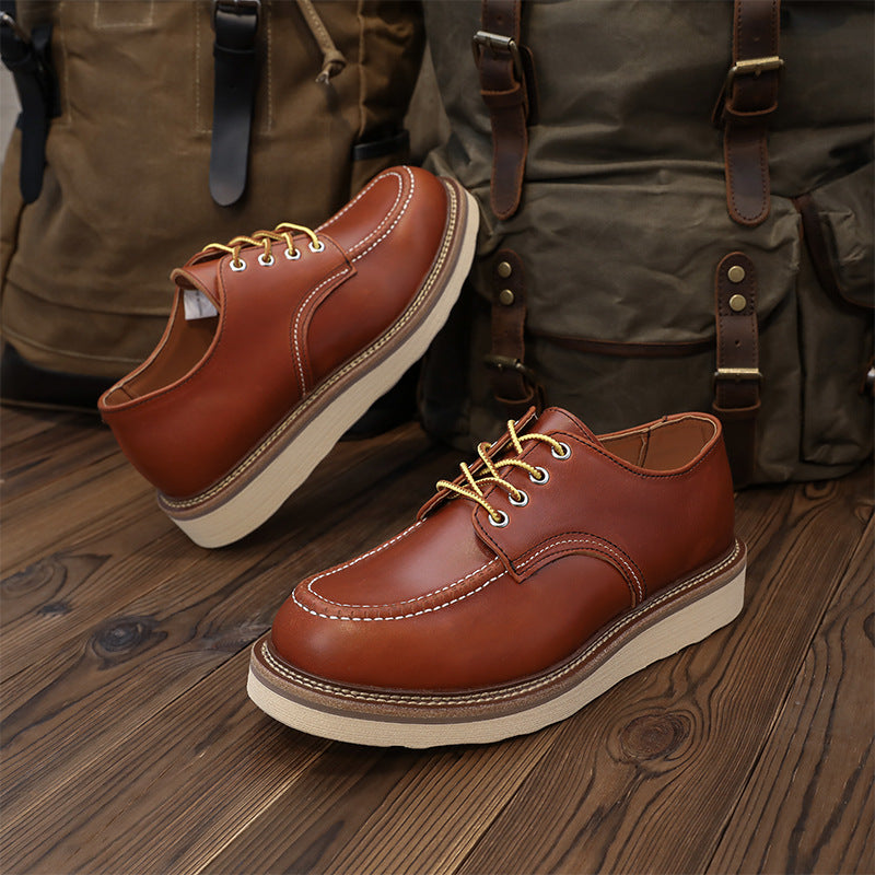 Men's British Retro Brown Trendy Board Fashion Leather Shoes