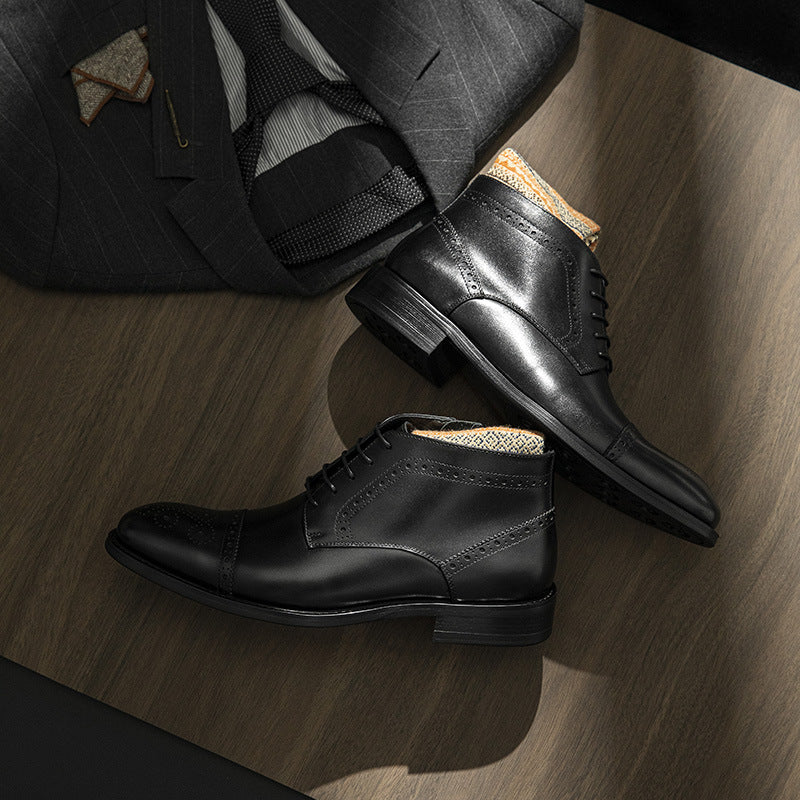 Men's Shipped Within Hours Business Formal Wear Cowhide Boots