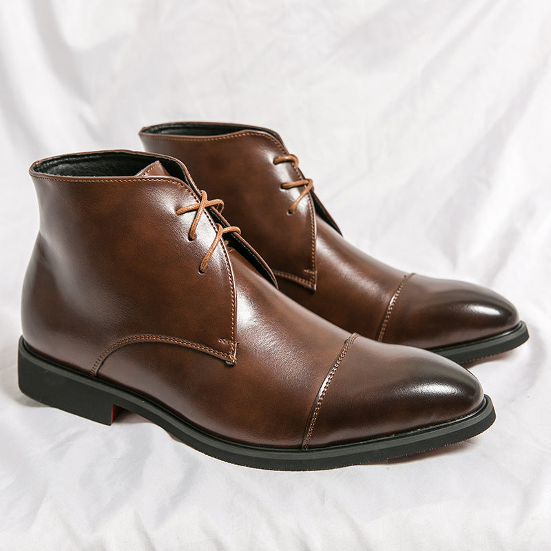 Men's Size Pointed Business Formal Wear British Boots