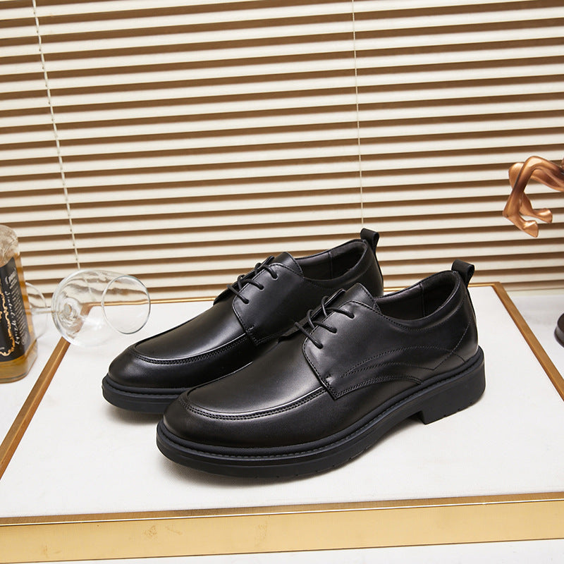 Men's Thick-soled Slip-on Business Autumn Authentic Low Leather Shoes