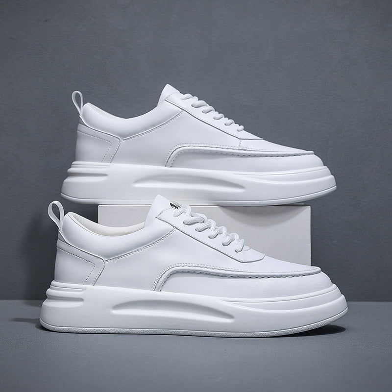 Men's Thick-soled Four-way White Heightened Simple Source Small Single Quick Men's Board Shoes
