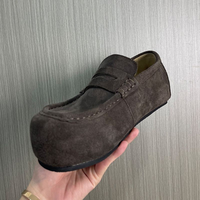 Men's Big Head All-inclusive Outer Wear Old Money Men's Casual Leather Shoes