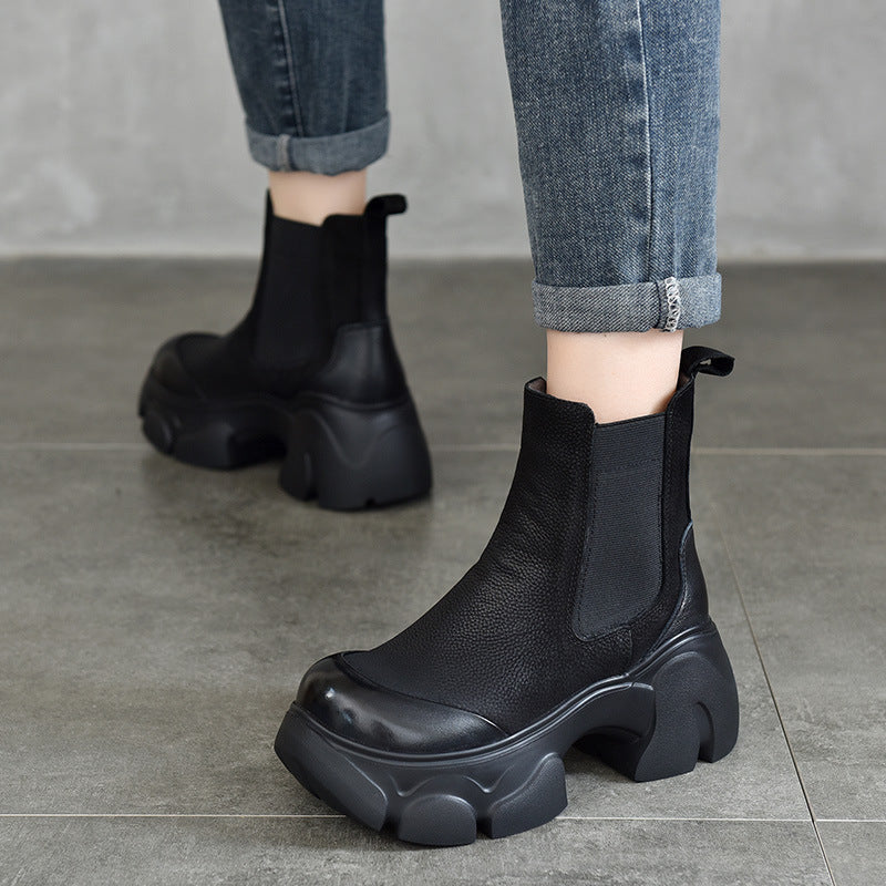 Bottom Fleece-lined Thickened Smoke Pipe Waterproof Platform Boots