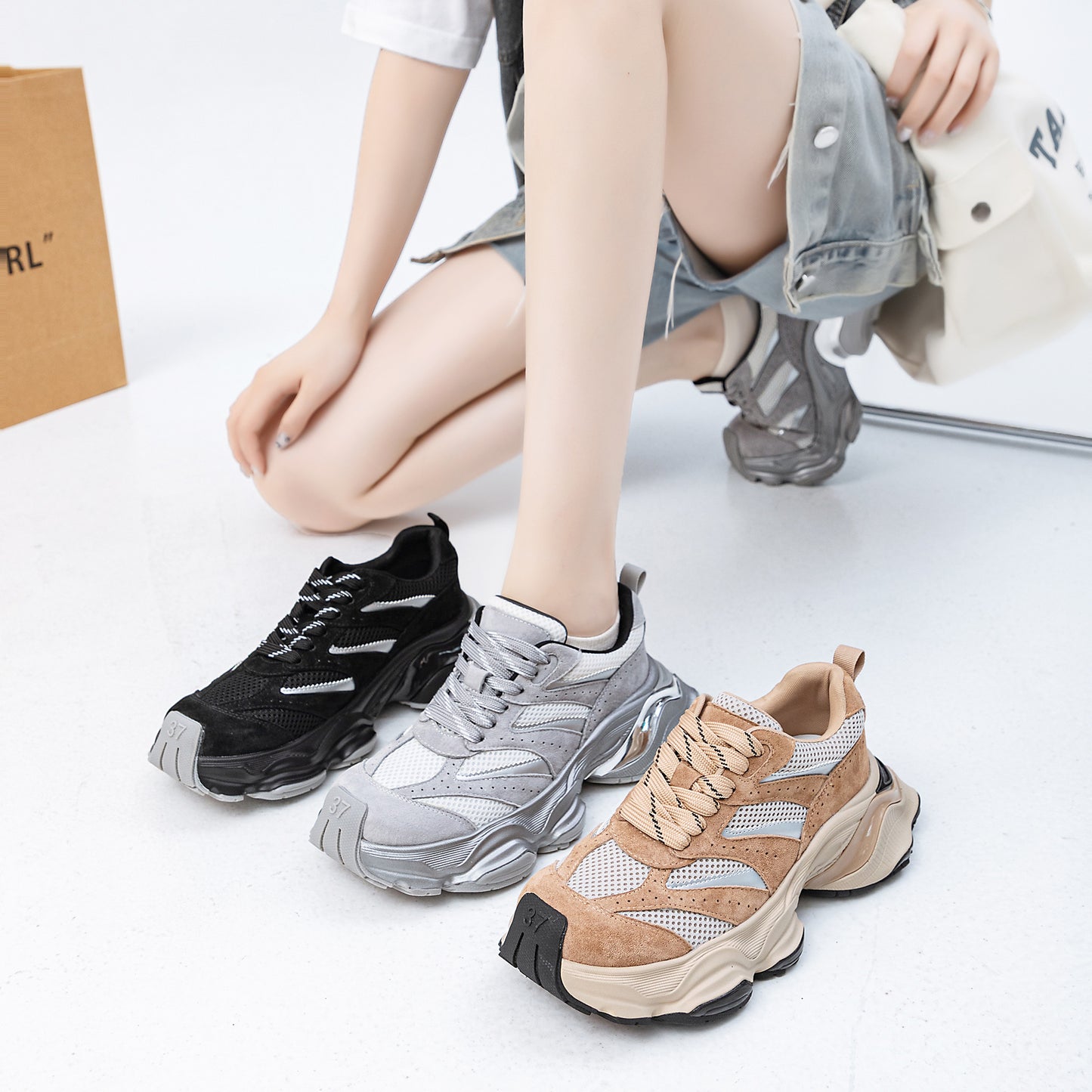 Women's Genuine Sky Comet Autumn Fashion Platform Sneakers
