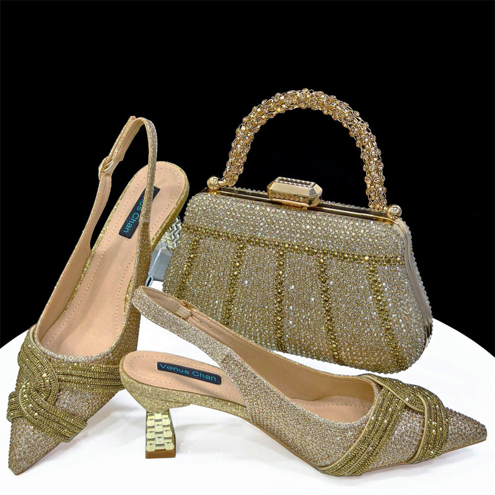 Women's Bags Set Banquet Style Pointed Toe Cross Heels