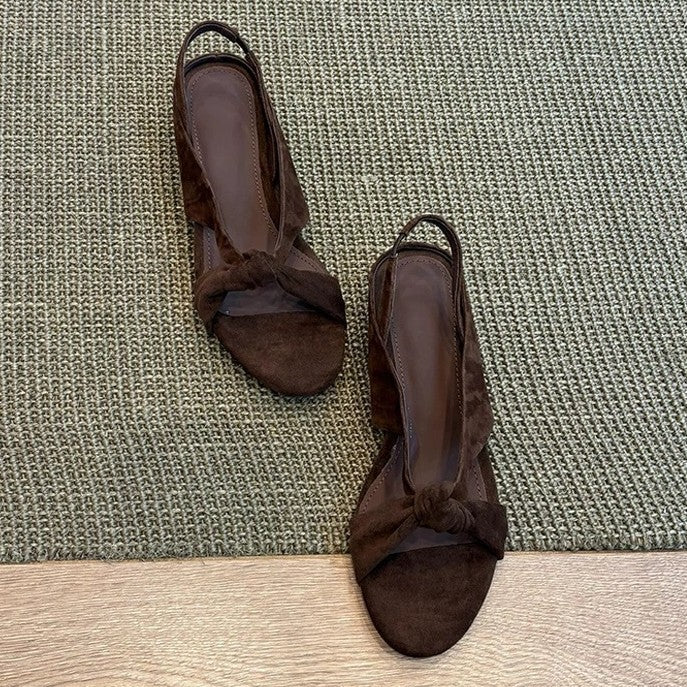 Women's Simple Cross Strap Roman Summer Open Toe Wedge Sandals