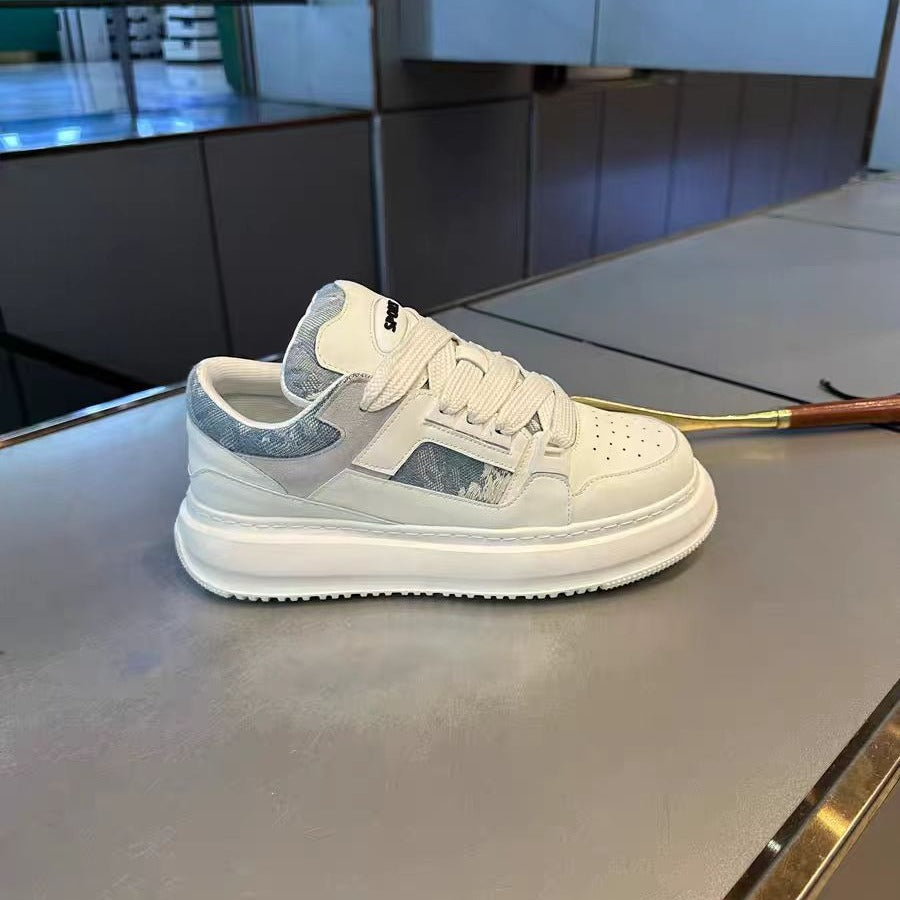 Men's Printed Mesh Bread Platform Trendy Wild Dad Casual Shoes
