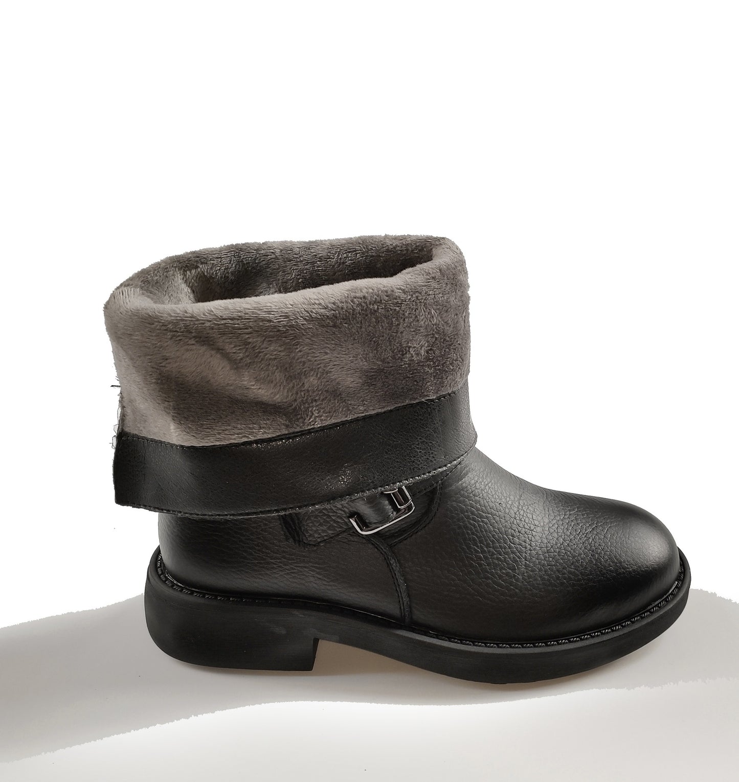 Women's Flat Riding Winter Genuine Platform Middle Boots