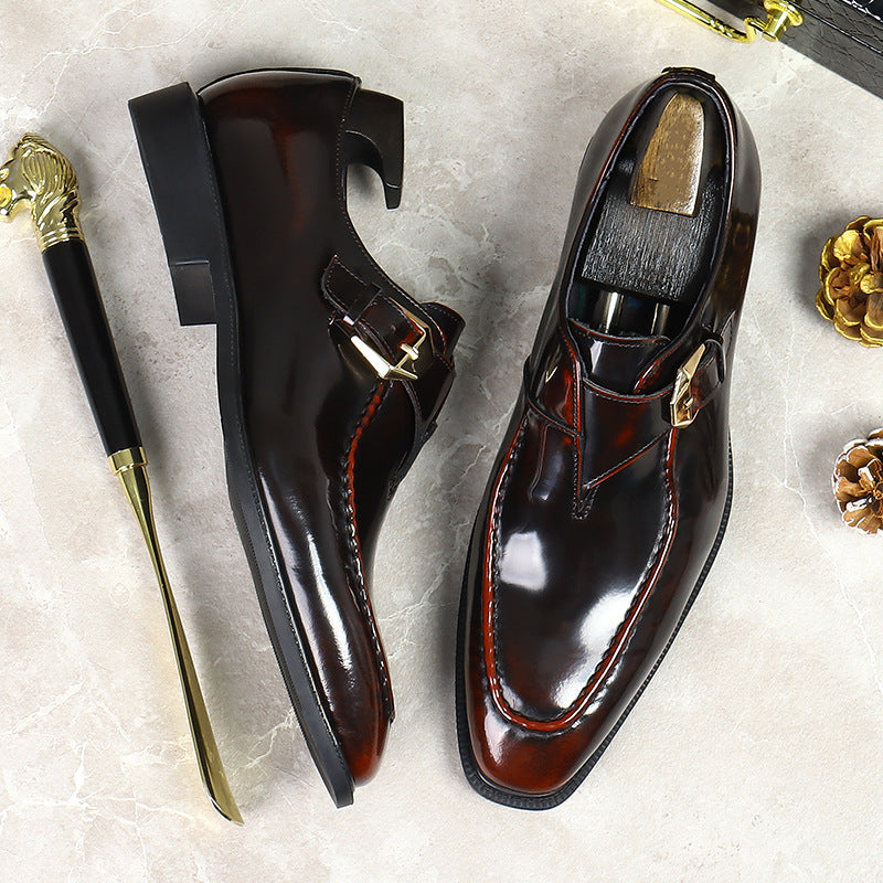 Men's Big Promotion Fashion Business Cowhide Patent Leather Shoes
