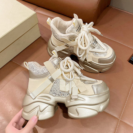 Women's & Men's Europe Mesh Thick Bottom Show Feet Men's Shoes