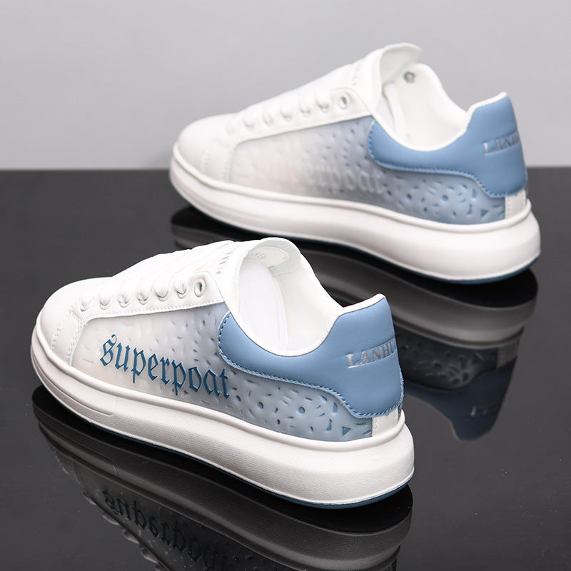 Men's Mcqueen White Couple Thick Bottom Versatile Sports Sneakers