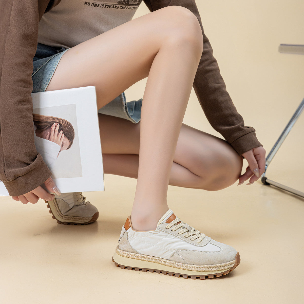 Women's Woven Breathable Genuine Cortez Summer Color Matching Women's Casual Shoes