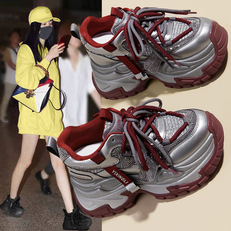 Women's Mold Bottom Dad Small Height Increasing Men's Shoes