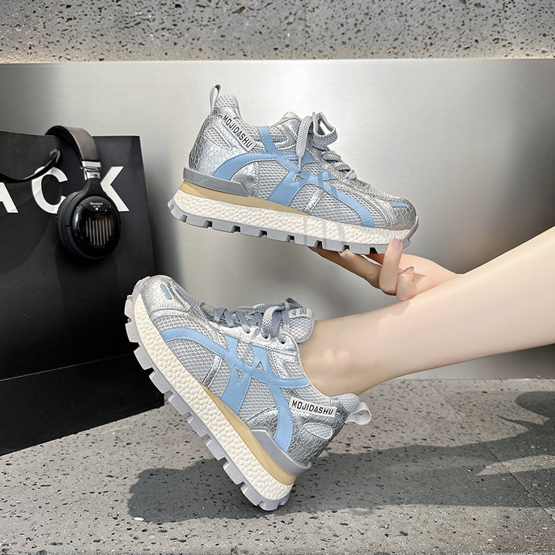 Women's Autumn Thick Bottom Heightened Daddy Mesh Breathable Retro Women's Sports Shoes