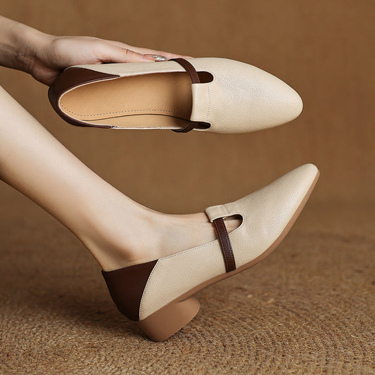 Women's Pointed Toe Pumps French Style Color Matching Lightweight Women's Shoes