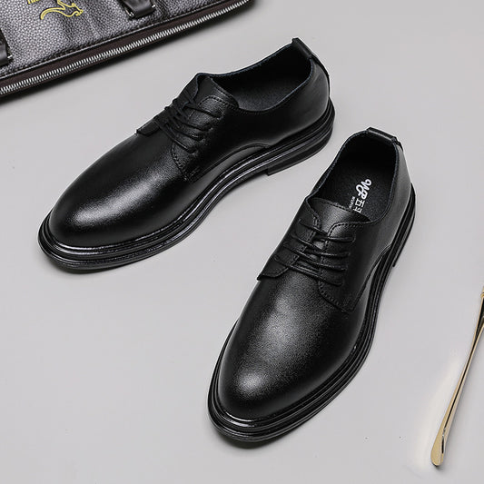 Men's Black Bridegroom Business Formal Wear Veet Leather Shoes