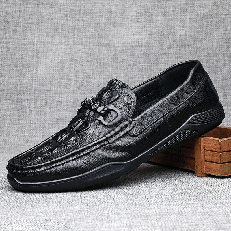 Men's First Layer Cowhide Slip On Slip-on Men's Shoes