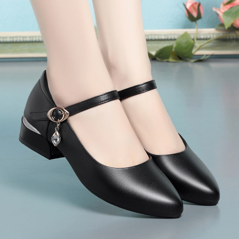 Women's White For Cheongsam Catwalk Mother Dancing Soft Leather Shoes