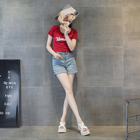 Women's Platform Small Wide Strap Summer Outer Wear Sandals