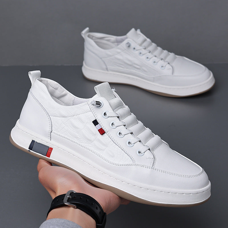 Men's White For Sports Trendy Breathable Men's Casual Leather Shoes