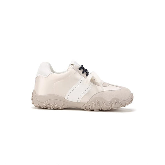 Women's Insole Mercerized Crescent Pearl Lace Sports Sneakers