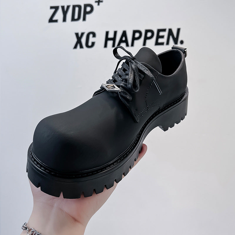 Men's Trendy High-grade British Style Hair Stylist Leather Shoes