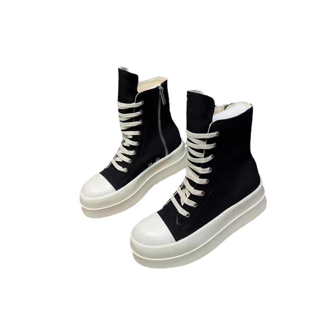 Women's & Men's Muffin Ankle Elevator Fashion Korean Satin Sneakers
