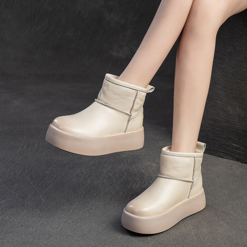Shu Dong Fleece-lined Warm Leisure Platform Cotton Fashion Boots
