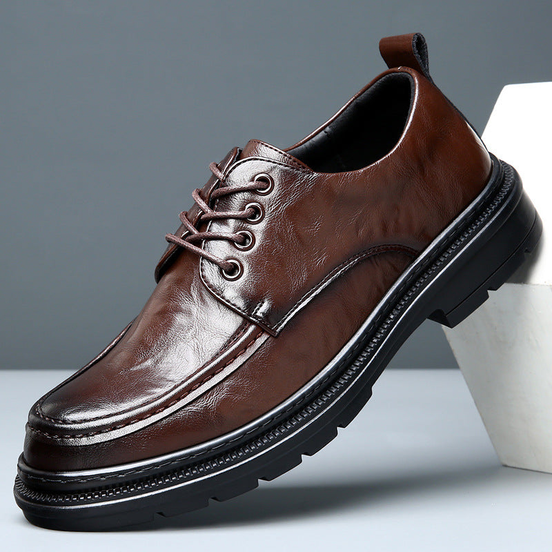 Men's Autumn Cowhide Comfortable Breathable Soft Bottom Men's Business Leather Shoes