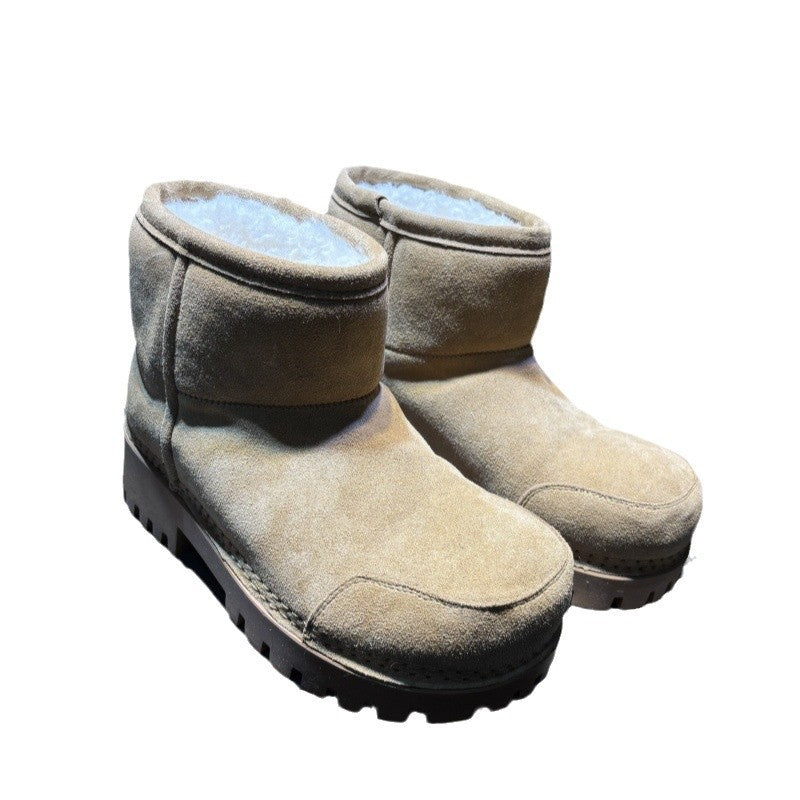 Women's & Men's Couple Big Toe Thick Bottom Slip-on Short For Warm Snow Boots